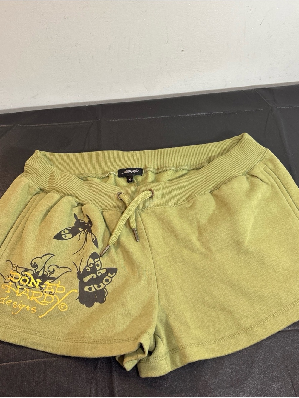 Ed Hardy Women’s Green Butterfly Graphic Lounge Shorts. 1390